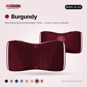 Almohada Masajeadora JS-230 con Espaciado Ajustable, Color Personalizado, Motor sin Escobillas OEM, Carga Inalámbrica, Masajeador de Cuello y Espalda - Product Image 2