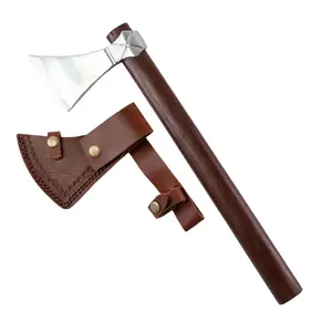 Dapat disesuaikan ditempa Viking Mammen Axe - Multi fungsi berkemah dan kapak luar ruangan tajam dan kapak tahan lama dengan penutup kulit