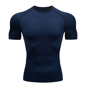 Camiseta deportiva de compresión transpirable para hombre, manga larga, venta al por mayor, MOQ bajo, ropa de gimnasio. - Product Image 6