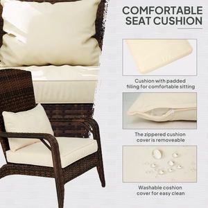 Sedie da Esterno in Rattan con Braciere, Elegante Collezione di Arredamento da Giardino - Product Image 2