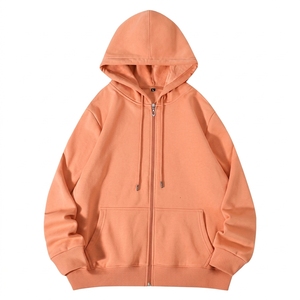 Sudadera con capucha y cremallera personalizada para hombre, de punto holgado, algodón y poliéster, con logo personalizado, estilo casual - Product Image 6
