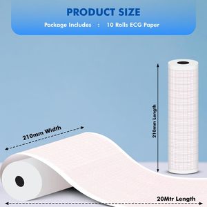 Rouleau de papier graphique thermique ECG OTICA 12 canaux avec dos enduit Classe I 210 mm x 20 m - Product Image 2