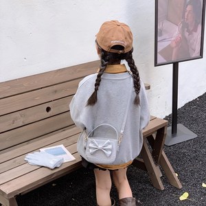 Sac à bandoulière pour enfants, sac à main mignon avec nœud de couleur unie, sac d'accessoires pour petites filles, nouveau modèle - Product Image 3