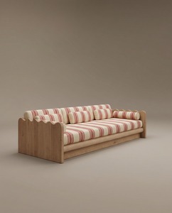 Sofá Cama Escandinavo de Tela, Tres Plazas, Respaldo Acolchado, Brazos Acolchados, Forma de L, Muebles Modernos de Lujo para Sala de Estar - Product Image 1