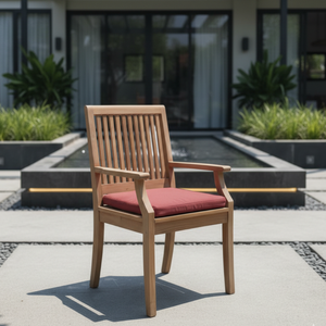 เก้าอี้รับประทานอาหารคุณภาพสูงสำหรับใช้งานกลางแจ้งในสวนสาธารณะ ดีไซน์แบบซ้อนเก็บได้ สีธรรมชาติ เหมาะสำหรับบ้านและโรงแรม - Product Image 1