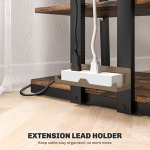 Mobile da 28 \ "in stile rustico marrone con ripiani regolabili e supporto per prolunga per soggiorno - Product Image 6