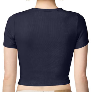 เสื้อยืดคอกลมผู้หญิงแบบเรียบ ไม่มีลาย ขายส่ง คุณภาพสูง พิมพ์โลโก้ดิจิทัล - Product Image 2