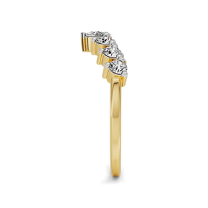 Bague en diamant de laboratoire taille poire couleur F clarté VS1 de 1,50 carat, minimaliste, en or 14 carats, bague de mariage à sept pierres pour elle - Product Image 2