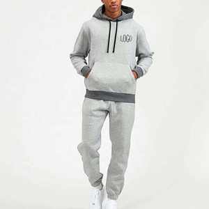 Ensemble de survêtement décontracté en polaire léger pour l'hiver, personnalisable à faible MOQ, unisexe, tendance, écologique, en coton 100% uni, avec sweats à capuche 2026 - Product Image 1
