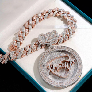 Collar Personalizado de Plata 925 con Colgante de Campana Hip Hop, 26.3CTW, Moissanita VVS1 Certificada por GRA, con Cualquier Número o Letra, para Hombre - Product Image 5