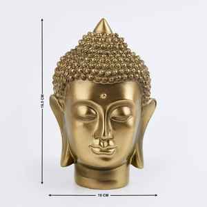 Statue de tête de Bouddha en laiton moderne, artisanat en métal fait à la main pour la décoration vintage de la maison - Product Image 2