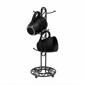 Indian Supplies Iron Metal Mug Holder Stand With Curved Hooks For Kitchen Countertop Dining Table Mugs <b>Storage</b> Stand - Product Image 4