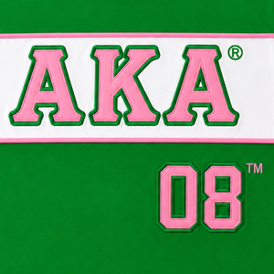 Camiseta Deportiva AKA Premium Jersey Verde, Blanca y Rosa, Cuello Redondo, para Mujer, Ropa Casual Griega - Product Image 5