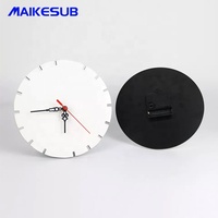 Almacenes-Reloj de mdf con sublimación, forma redonda normal, tablero de reloj con prensa térmica para Decoración
