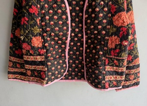 เสื้อแจ็คเก็ตผ้าฝ้ายลายดอกไม้สำหรับผู้หญิง แบบสองด้าน ทำมือ ติดกระดุมด้านหน้า เสื้อคลุมฤดูหนาวแบบสั้น ของขวัญสำหรับเธอ - Product Image 5