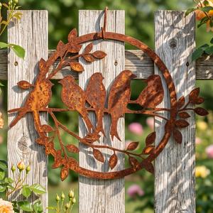 Adorno de Pared de Metal Rústico con Forma de Pájaro para Jardín, Decoración Artística para Exteriores, Resistente al Agua y a la Intemperie - Product Image 3
