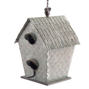 Casa de pájaros decorativa de metal para jardín, refugio colgante para exteriores, lugar de anidación para pájaros pequeños, patio trasero, balcón, terraza - Product Image 2