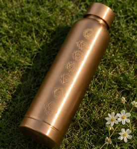 Zenith MandalaFlow Designer Yoga Edition Bouteille de sport en cuivre anti-fuite au design minimaliste en cuivre pur - Product Image 6