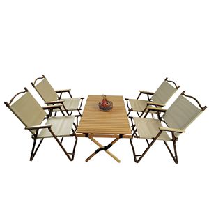 Set da Pranzo Portatile e Pieghevole Multifunzione: 1 Tavolo e 4 Sedie Pieghevoli, per Interni ed Esterni, Universale - Product Image 3