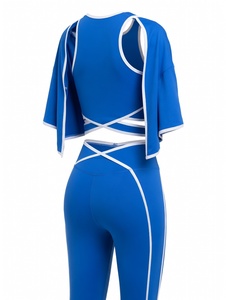 Wholesale Fitness Clothes for Gym Wear Women Sets 3 Pieces Yoga <b>Jackets</b> <b>Workout</b> Leggings Sports Bras Top Sportswear Set - Product Image 5