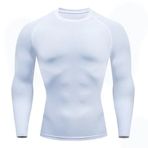 Solid Design <b>Men</b> Shirt Sports Wear Solid Colour Long Sleeves Rash Guard With Customized Logo Wholesale Rate Fitness Workout Gym - Product Image 1
