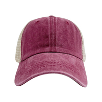 Topi Trucker Distressed Pakistan Model Baru Grosir, Topi Jaring 6 Panel Wanita Vintage, Topi Baseball Jaring Polos