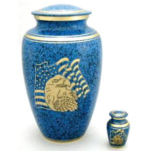 Wholesale Patriotic American Flag Eagle Brass Cremation Urn Large Adult Funeral Ashes Vessel <b>Keepsake</b> Urns Handmade Metal Urns - Product Image 1