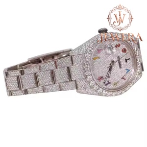 Womens Stainless Steel Diamond <b>Watch</b> Round <b>Case</b> 30mm Analog Quartz Date Display Luxury Fashion Wristwatch Available for Sale - Product Image 5