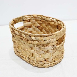 Cesta de Almacenamiento Rústica Tejida de Jacinto de Agua, Contenedor Organizador Ovalado Natural Ecológico para Ropa Sucia - Product Image 4