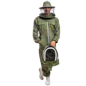 Traje de Apicultura Ventilado con Doble Velo en Poliéster Verde Oliva Resistente al Calor hasta 150°C - Product Image 2