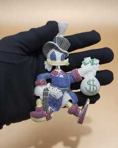 Colgante Personalizable de Dibujos Animados para Hombre, Totalmente Cubierto de Piedras, Personaje de Dibujos Animados, Estilo Hip Hop, Lujo, Moissanita, Bañado en Rodio, Colgante de Plata 925 para Rapper - Product Image 4