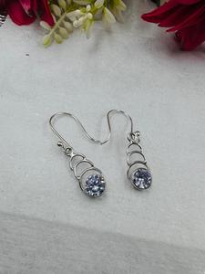 Pendientes Colgantes Circulares de Topacio Azul Natural, Chapados en Plata, Hechos a Mano, con Piedras Preciosas, Estilo Boho, para Mujer - Product Image 2