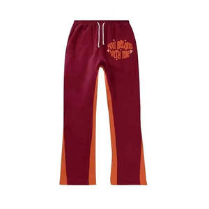 Pantalones Deportivos WARPRO INDUSTRY para Hombre, Color Granate, con Dobladillo Dividido, Estampado con Eslogan, Cierre con Cordón, Largos, Casuales, para Otoño, 100% Algodón - Product Image 5