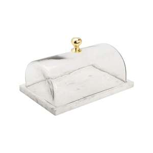 Base para Pastel de Mármol con Cúpula, Base de Cristal de Lujo para Pastel de Bodas, Plato Redondo de Mármol para Queso - Product Image 1
