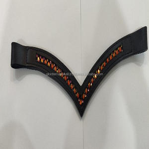 Bande de sourcils en cuir forme de V, multicolore, strass à fixer avec un canal vide et couture complète, vente en gros, - Product Image 6