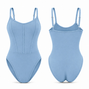 Maillot de bain une pièce haut de gamme pour femme, coupe haute, uni, tissé, design personnalisé, séchage rapide, respirant, éco-responsable, faible MOQ, vente en gros - Product Image 5