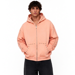 Sweat-shirt à capuche surdimensionné en molleton de coton épais pour homme, personnalisable avec impression au dos pour marque de vêtements - Product Image 2