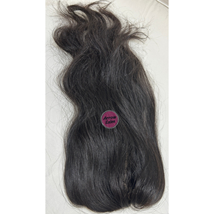 Topper en dentelle 1.5x4 en cheveux indiens Remy lisses et ondulés avec raie naturelle |   Extensions de cheveux humains à clipser, 100% cheveux naturels - Product Image 6