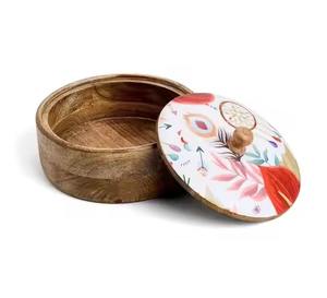 Boîte à chapati en bois traditionnelle, faite à la main, pour le rangement des roti - Product Image 3