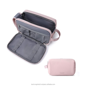Sac à cosmétiques en cuir personnalisé en usine, imperméable, de voyage, avec fermeture éclair, grande capacité, durable, tendance, pour le maquillage - Product Image 5