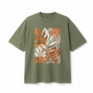 T-shirt oversize urbain pour homme, tissu respirant, coupe décontractée élégante, tenue streetwear confortable pour un usage quotidien décontracté - Product Image 1