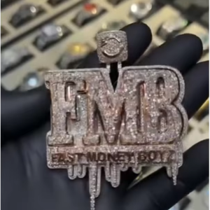 Joyería Hip Hop, Cadena de Moissanita con Colgante de Letra, Plata 925, Chapado en Oro de 18K, Certificado GRA, Pasa el Test de Diamantes - Product Image 1