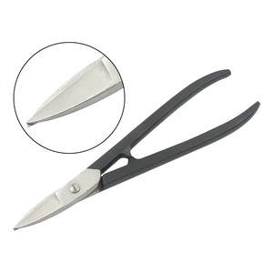 Ciseaux en acier inoxydable à lame courbée et poignées noires de 7 pouces pour la fabrication de bijoux, le bricolage et la découpe de tôle - Product Image 1