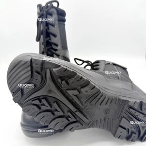 Bottes tactiques en cuir noir de haute qualité pour hommes, 8 pouces, durables, pour le travail, la sécurité, la randonnée en plein air - Product Image 1