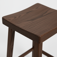 Tabouret de bar haut décoratif moderne en bois de caoutchouc rond pour salon et mobilier de maison