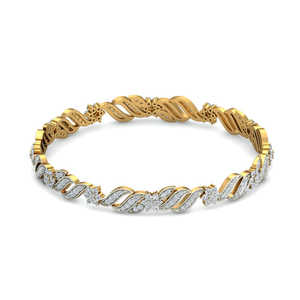 Brazalete SOLITAIREKART con Diamante Natural de 2.27ct, Corte Twisted Bloom, Oro Amarillo de 14kt, Color HI, Claridad VS-SI, Talla 2.25, Impresionante - Product Image 1