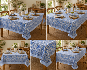 Indian Handmade Premium Quality Eco-friendly Printed Floral Pattern Cotton <b>Table</b> Cover Modern Style Customizable for Wedding Use - Product Image 4
