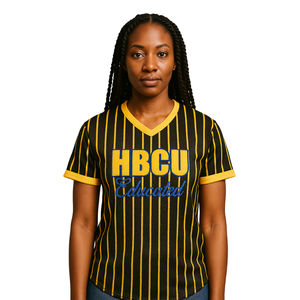 T-shirt de baseball en chenille pour sororité grecque SGRho, motif Divine Nine, pour les étudiants HBCU, avec l'inscription Black Sigma Gamma Rho - Product Image 1