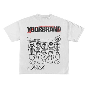 เสื้อยืดผู้ชายผ้าฝ้าย 100% ทรงหลวม พิมพ์ลาย เสื้อยืดโอเวอร์ไซส์ผู้ชาย 240 GSM ผ้าฝ้ายพรีเมียม สีดำ พิมพ์ลายกราฟิก โลโก้แบบ DTG ตามสั่ง - Product Image 6