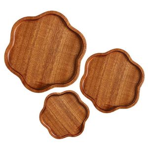 Plateau rond en bois fait main, plateau de service en bois naturel, plateau de table décoratif rustique pour la maison, la cuisine, la salle à manger, le salon - Product Image 5